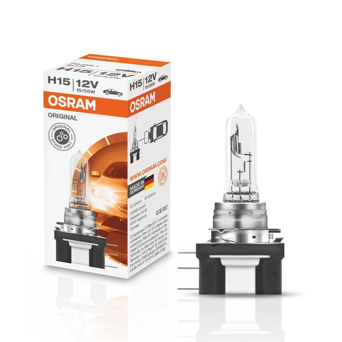 OSRAM ORIGINAL H15 12V 55/15W 64176 High beam bulb