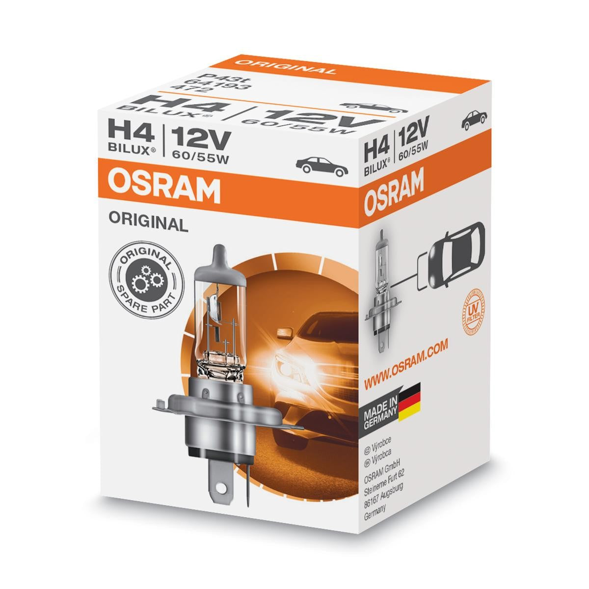OSRAM ORIGINAL H4 12V 60/55W 64193 مصباح إضاءة عالية